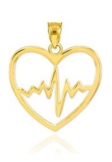 little attractive lifeline pulse heartbeat gold charm for babies